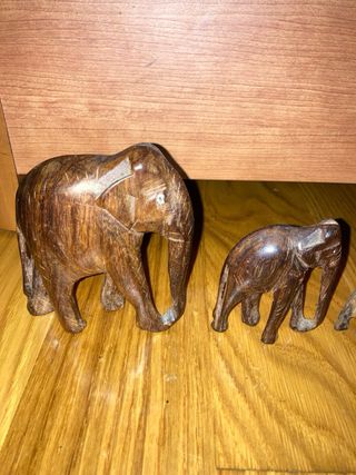 Set 3 Elefantes Madera Decorativos