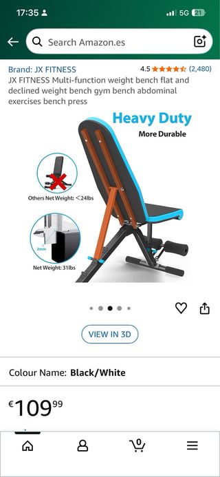 Banco de Pesas JX FITNESS Multifunción