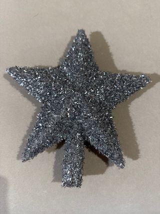 Estrella plateada para árbol de Navidad