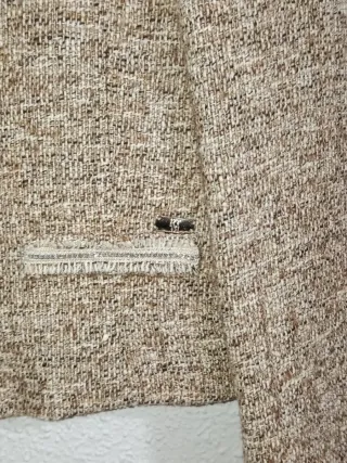 Chaqueta tweed beige y marrón