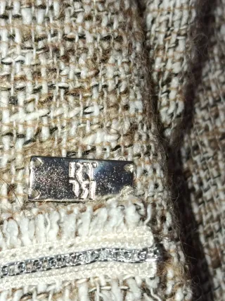 Chaqueta tweed beige y marrón