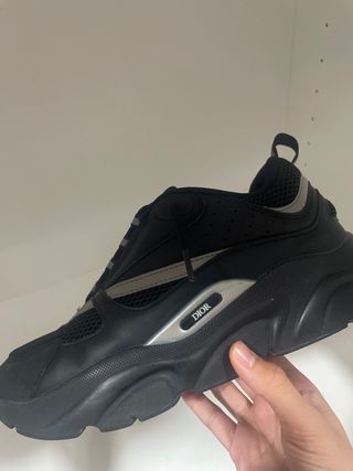 Zapatillas Dior B22 Negras y Plateadas