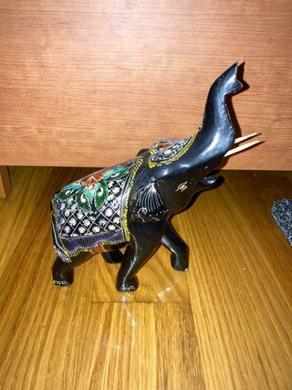 Elefante decorativo madera pintado
