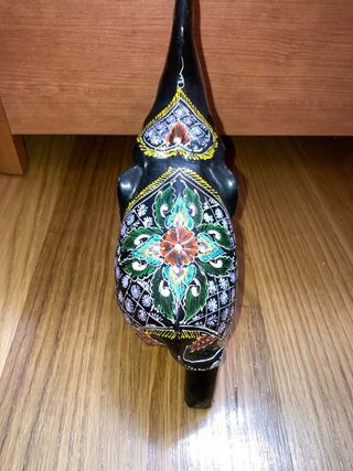 Elefante decorativo madera pintado