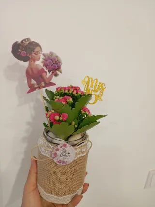 Centros de mesa boda cactus y suculenta