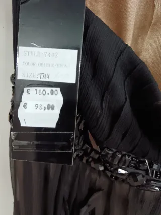 Vestido fiesta elegante negro y marrón