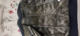 Chaquetón Desigual Piel Vuelta Negro/Gris