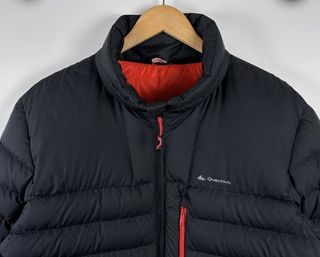 Chaqueta Plumas Hombre Quechua Negra y Roja