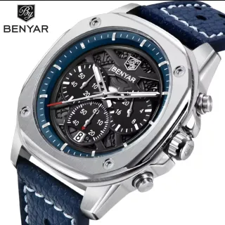 Reloj Benyar Hombre Azul y Plateado