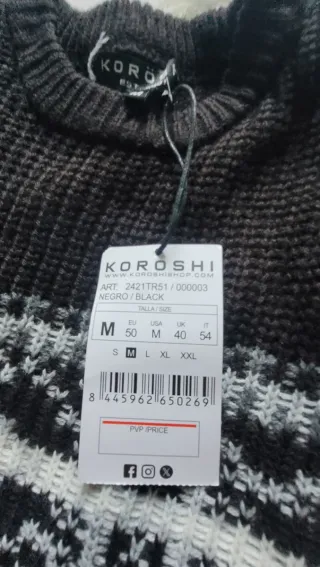 Jersey Koroshi Hombre Negro/Gris Talla M