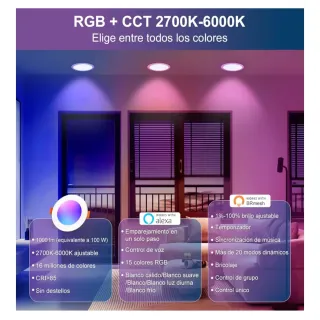 Dusktec Downlight LED Empotrable 4" RGB