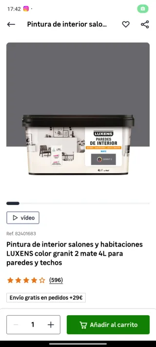 Pintura interior Luxens gris