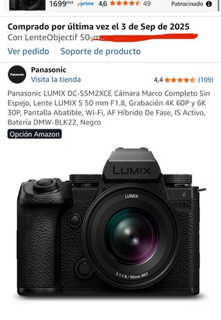 OFERTÓN Panasonic Lumix S5IIX + Objetivo 50mm