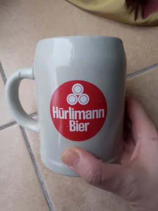 Boccale da birra Hurlimann scritta Prost sul fondo