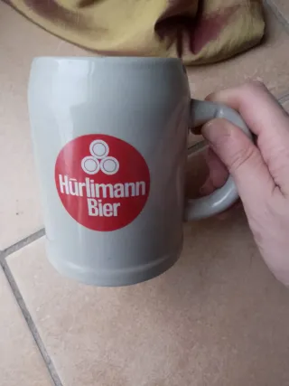 Boccale da birra Hurlimann scritta Prost sul fondo