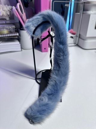 Choker eco pelliccia blu