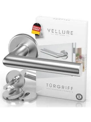 Juego Tirador Puerta Vellure Acero Inox