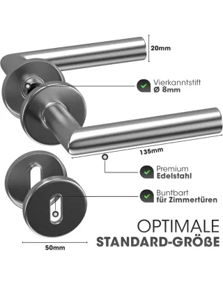 Juego Tirador Puerta Vellure Acero Inox