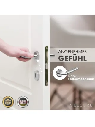 Juego Tirador Puerta Vellure Acero Inox