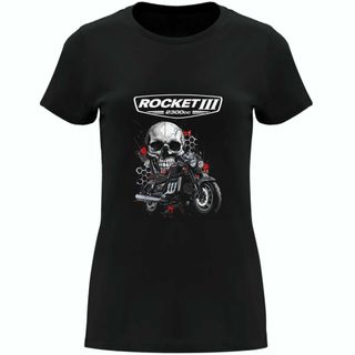 Camiseta Negra con Diseño de Moto Triumph