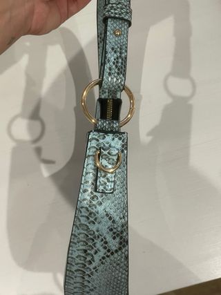Bolso Hombro Piel Serpiente Azul