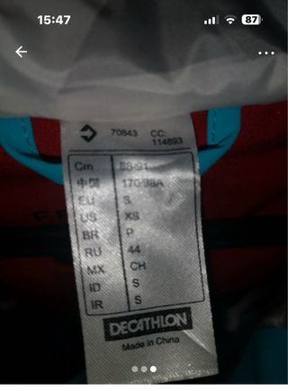 Chaqueta de Snowboard talla S, usado una vez