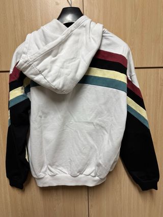 Sudadera Kaotiko Blanca con Rayas Multicolor