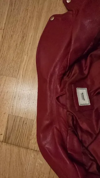 Chaqueta cuero granate  rojo mujer
