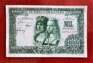 1000 PESETAS 1957. BILLETE DEL FRANQUISMO. EBC