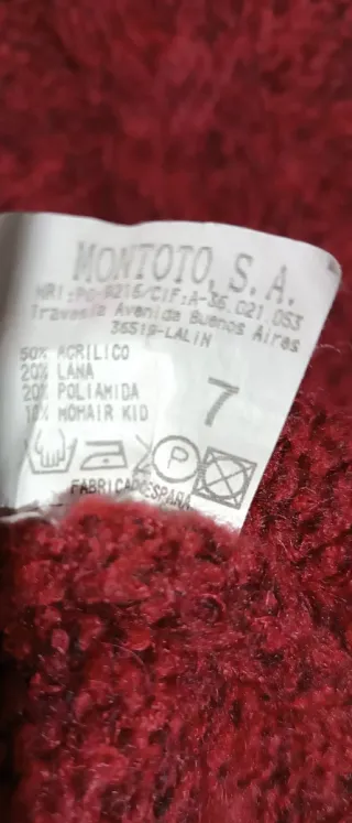 Jersey Montoto burdeos Talla M/L Mujer