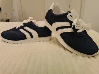 Sneakers sportive donna blu e bianco