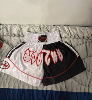 Pantalón Corto Boxeo Farabi Blanco y Negro