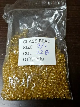 Abalorios dorados Glass Bead 8/0