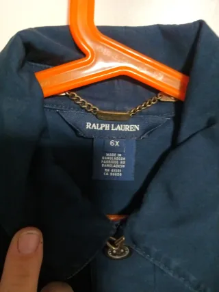 Gabardina Ralph Lauren niño azul