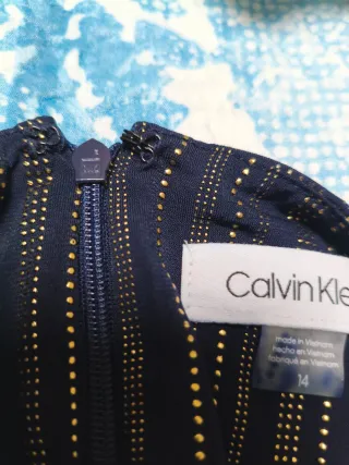 Mono fiesta Calvin Klein azul y dorado