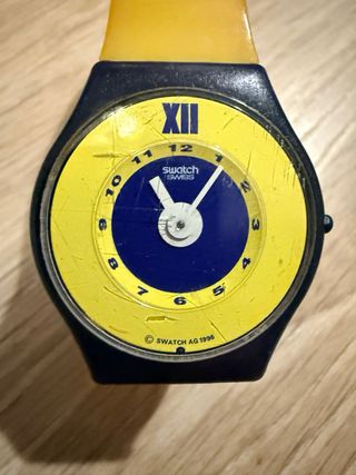 Orologio Swatch SFN101 1997 Giallo e Blu