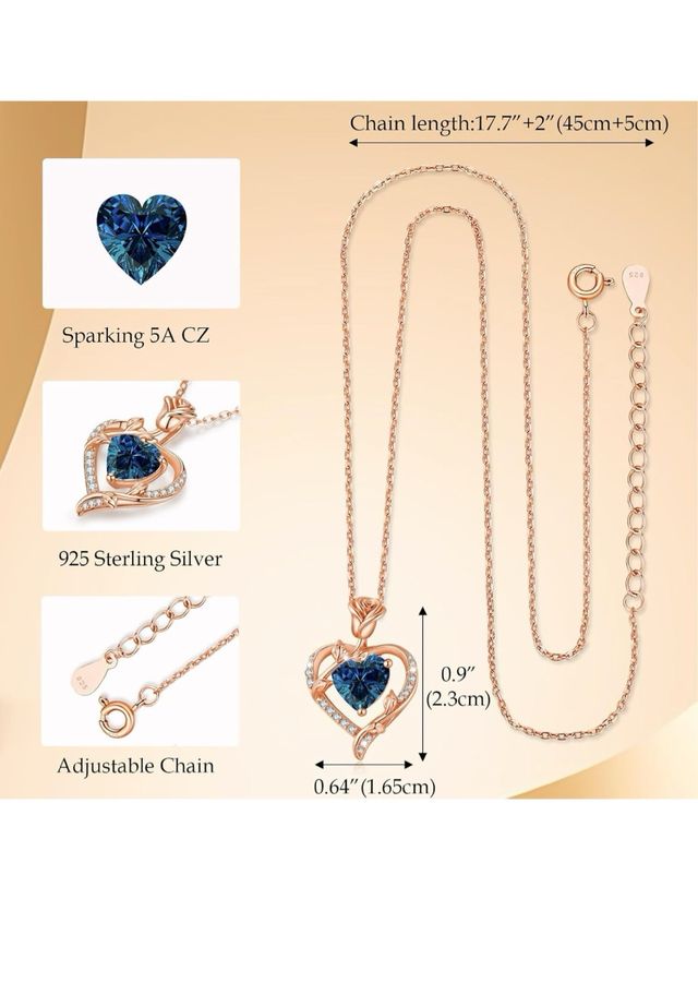 Collare Cuore in Argento 925 Donna con Rosa