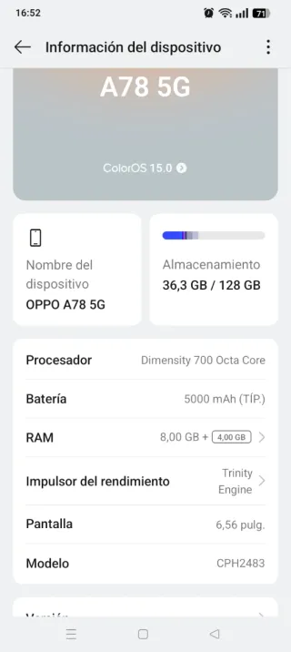 OPPO A78 5G come nuovo senza graffi, senza caricatore