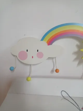 Colgador infantil nube y sol con arcoíris