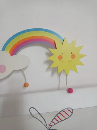 Colgador infantil nube y sol con arcoíris