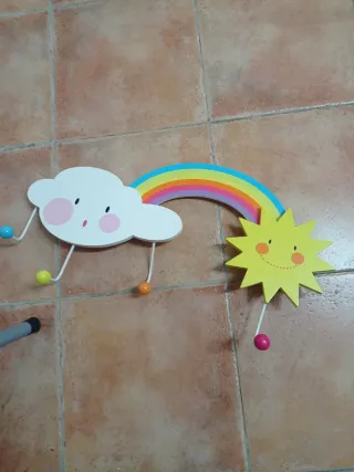 Colgador infantil nube y sol con arcoíris