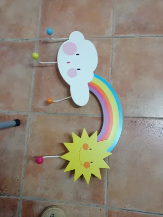 Colgador infantil nube y sol con arcoíris