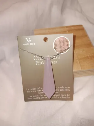 Colgante Cuarzo Rosa VIWEI MAX