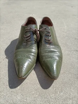 Miu Miu Zapatos Verdes Brogue