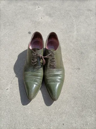 Miu Miu Zapatos Verdes Brogue