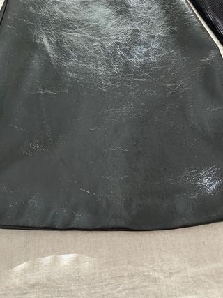 Vestido Zara Negro Manga Larga Efecto Piel