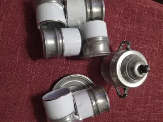 Set 6 Tazzine Caffè Peltro e Ceramica