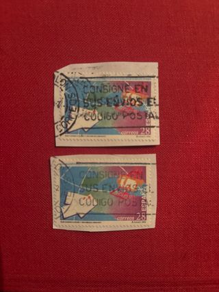 2 Sellos Correos España 28 Pesetas