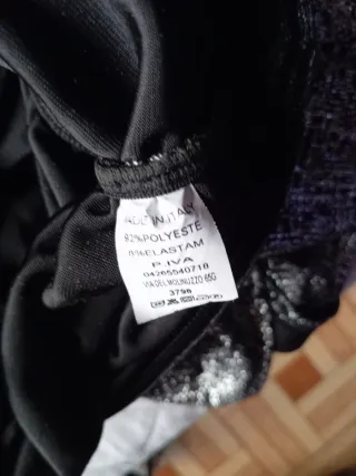 Vestido Terciopelo Negro Manga Larga