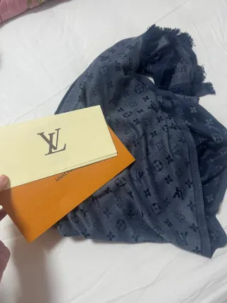 Bufanda Louis Vuitton Monogram Azul Gris